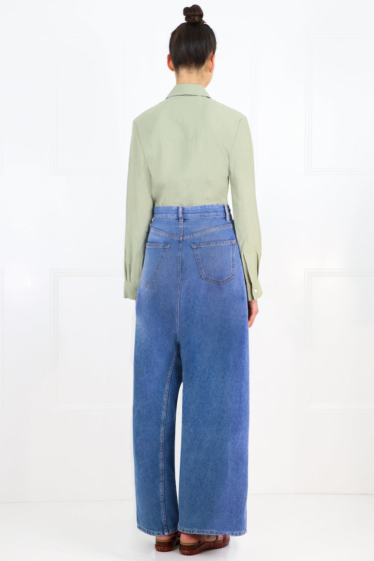 MAISON MARGIELA RTW DROP CROTCH JEANS BLUE DENIM