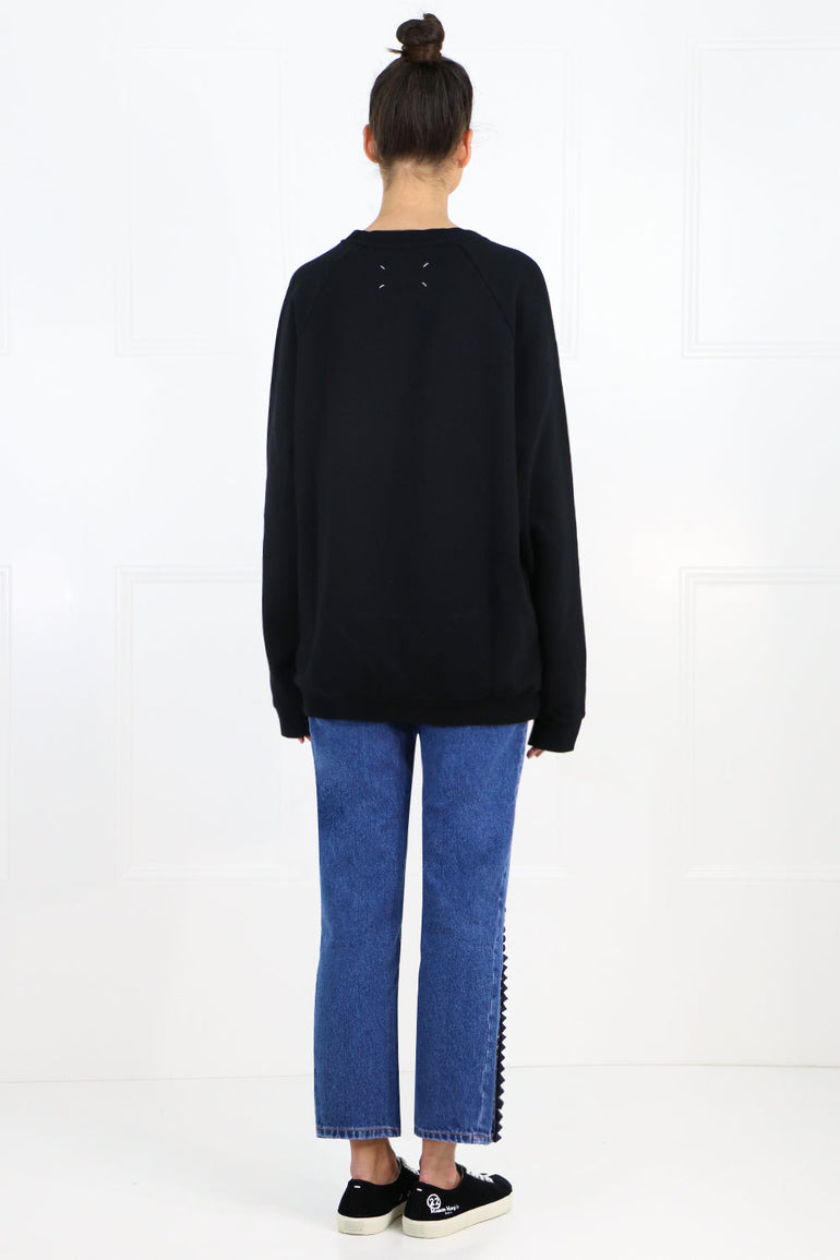 MAISON MARGIELA RTW PAPER LOGO SWEATER BLACK