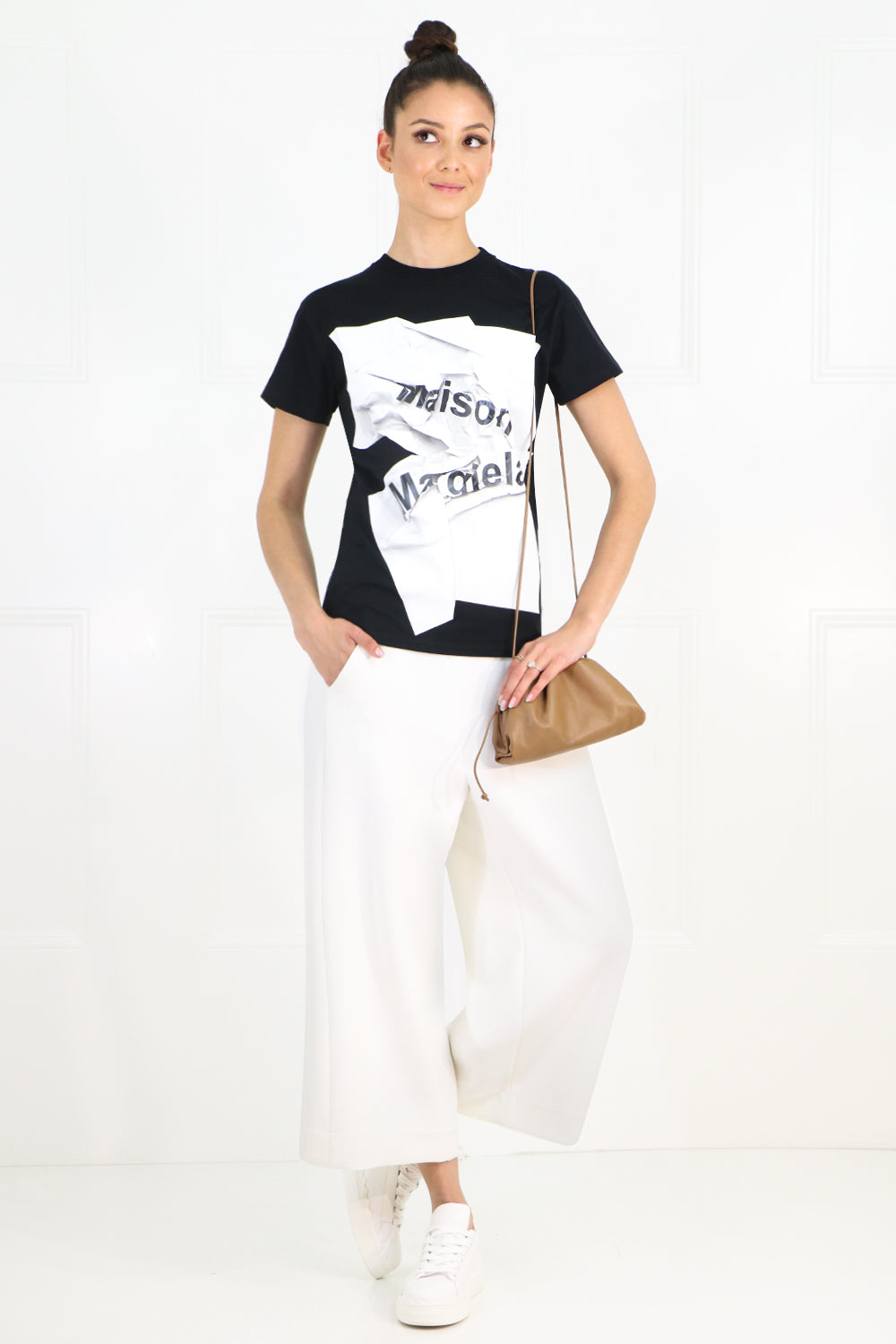 MAISON MARGIELA RTW PAPER LOGO T-SHIRT BLACK