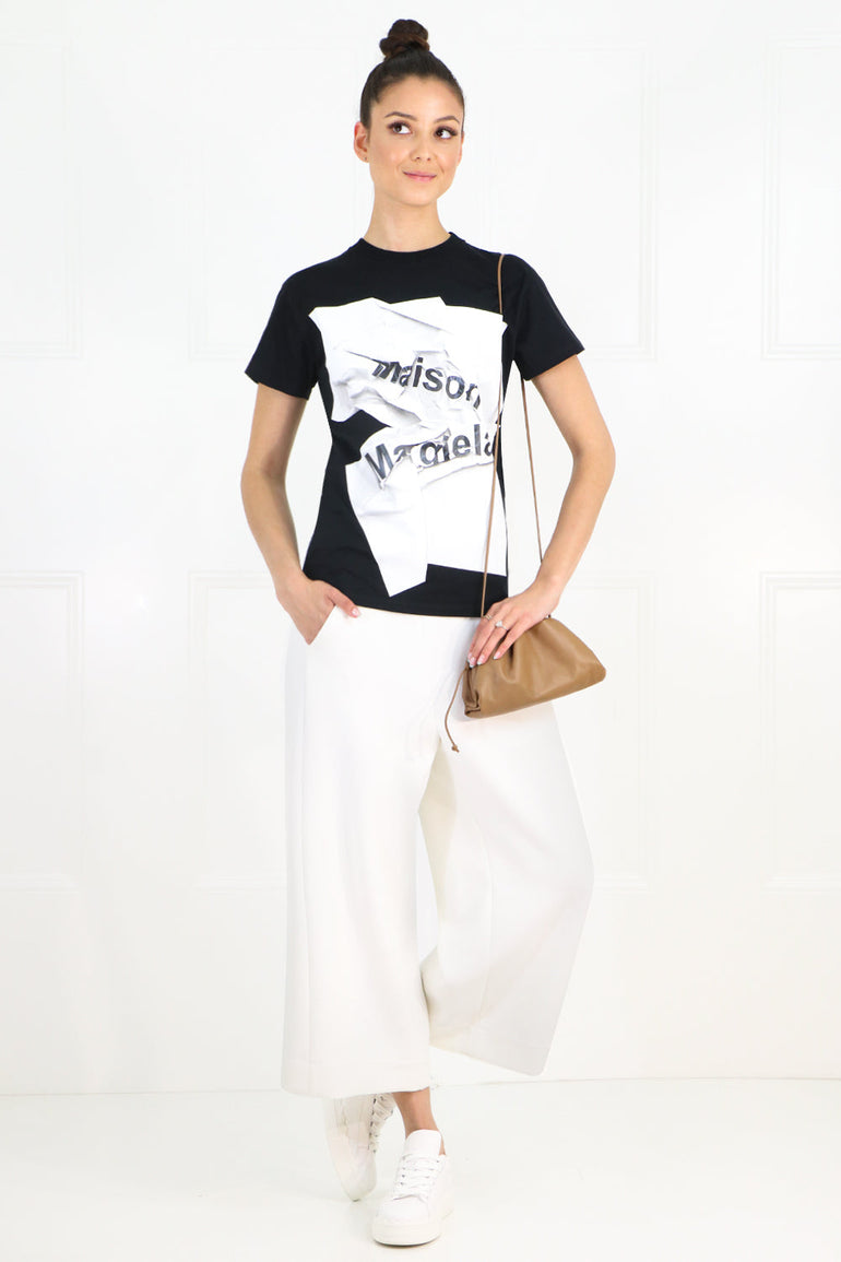 MAISON MARGIELA RTW PAPER LOGO T-SHIRT BLACK