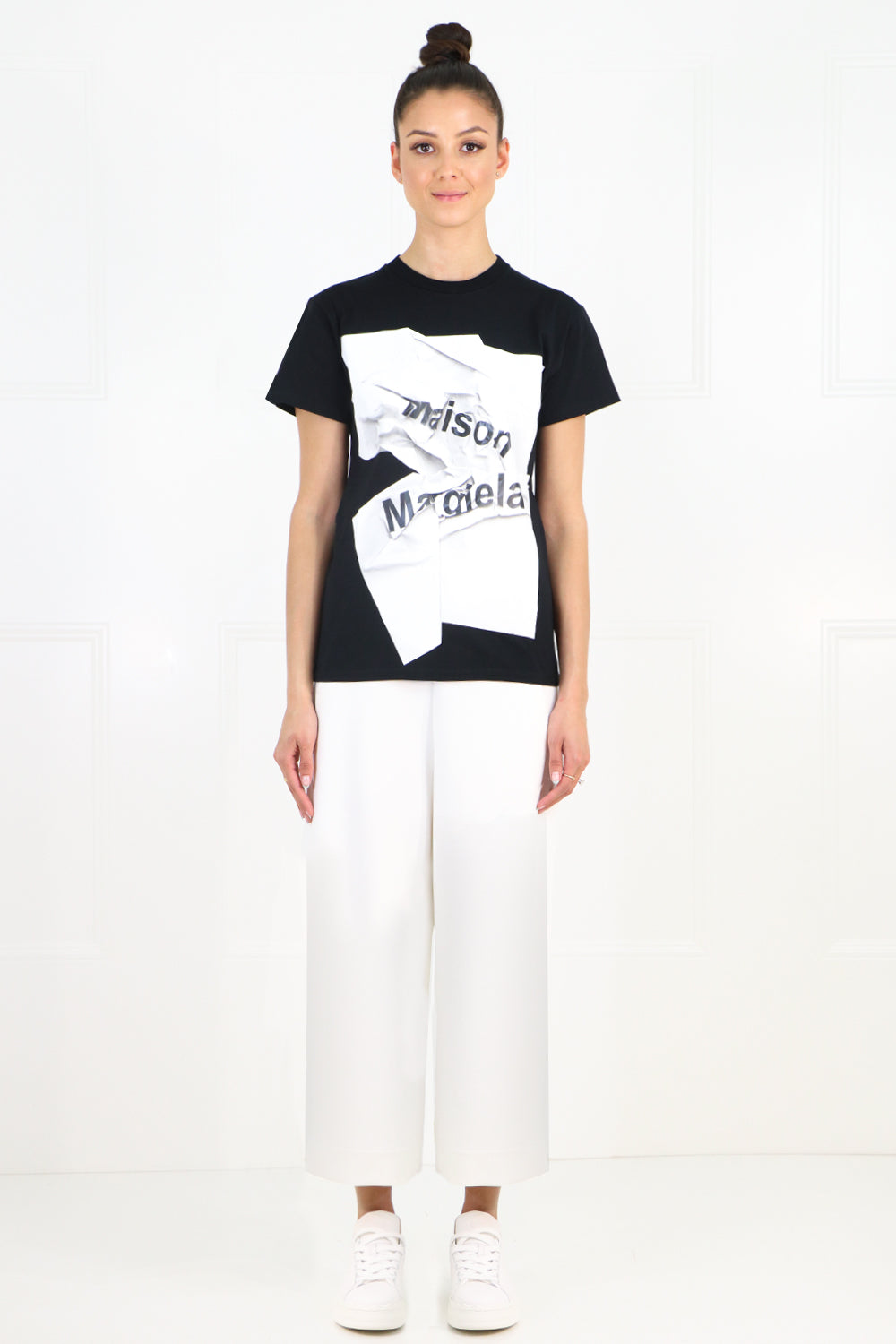 MAISON MARGIELA RTW PAPER LOGO T-SHIRT BLACK