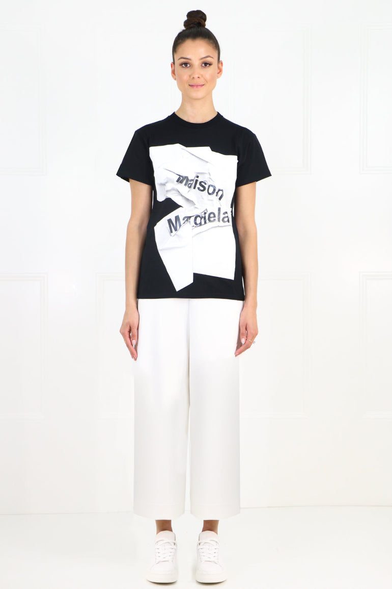 MAISON MARGIELA RTW PAPER LOGO T-SHIRT BLACK
