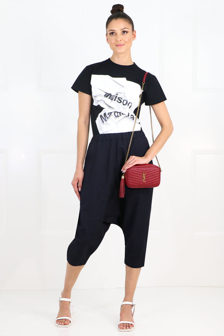 MAISON MARGIELA RTW PAPER LOGO T-SHIRT BLACK