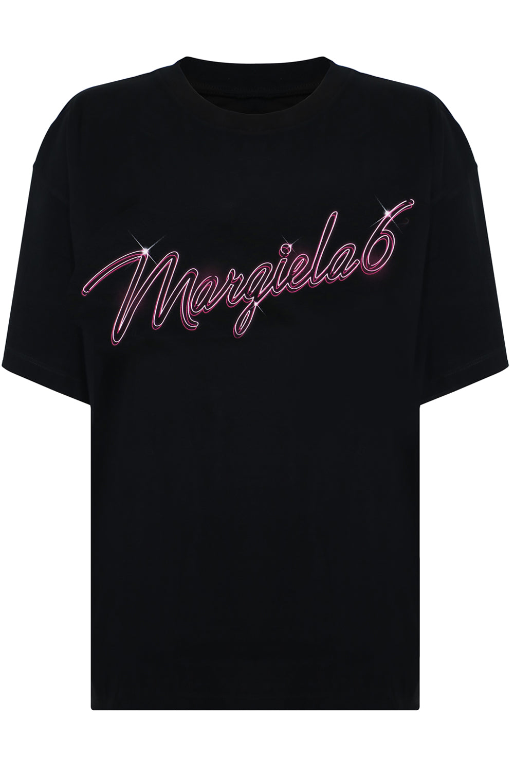 MAISON MARGIELA RTW PINK LOGO T-SHIRT S/S BLACK