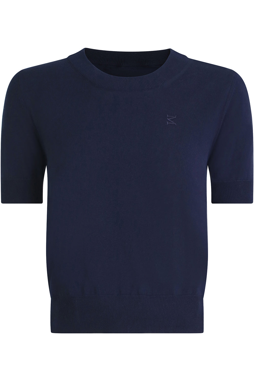 MAISON MARGIELA RTW ROUND NECK KNIT TOP S/S NAVY