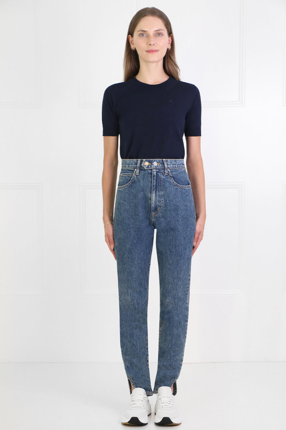 MAISON MARGIELA RTW ROUND NECK KNIT TOP S/S NAVY
