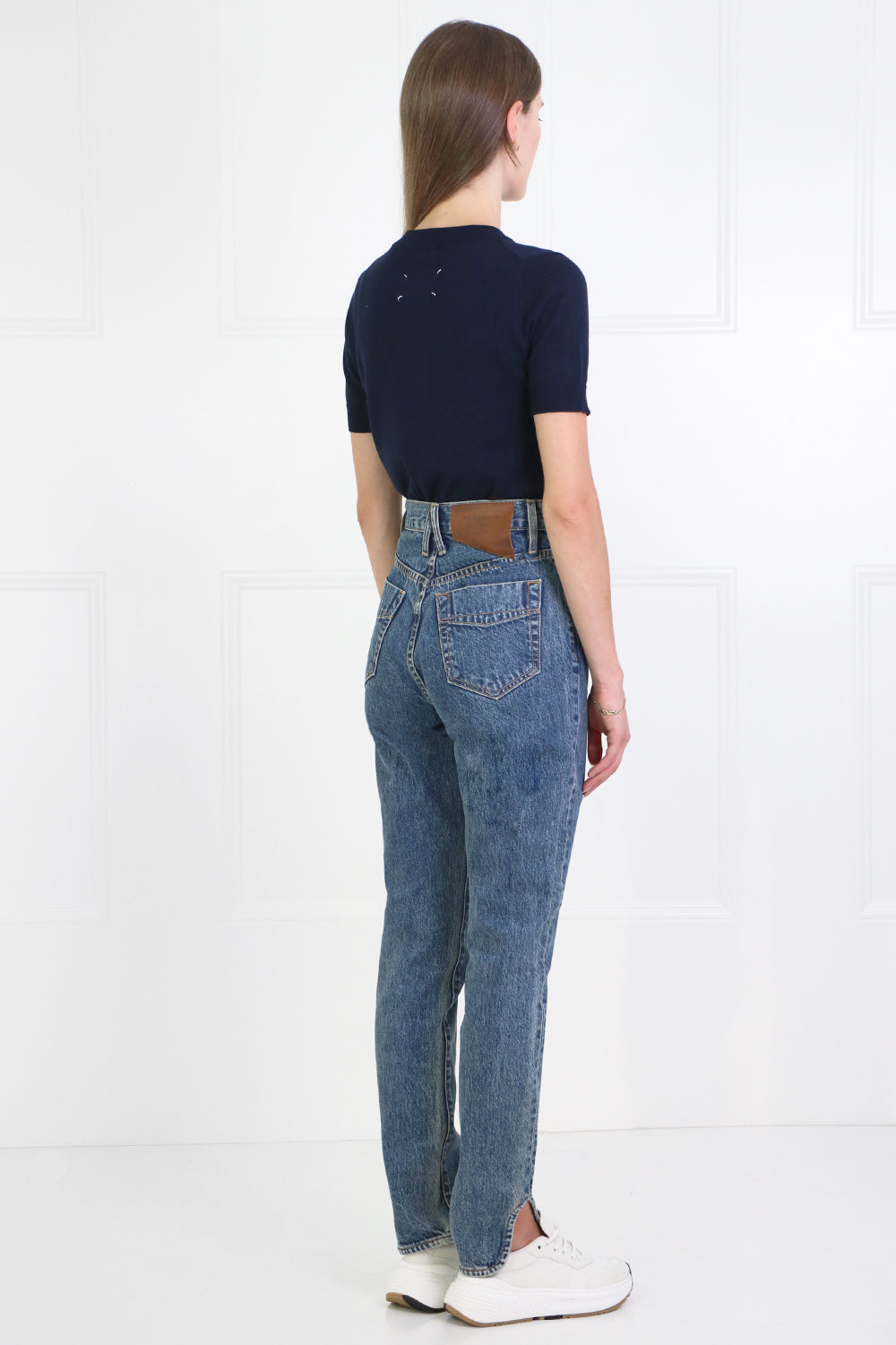 MAISON MARGIELA RTW ROUND NECK KNIT TOP S/S NAVY