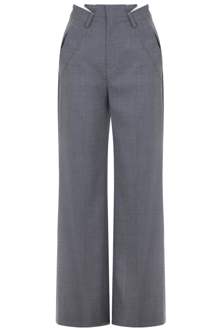 MAISON MARGIELA RTW STRAIGHT LEG TROUSERS GREY
