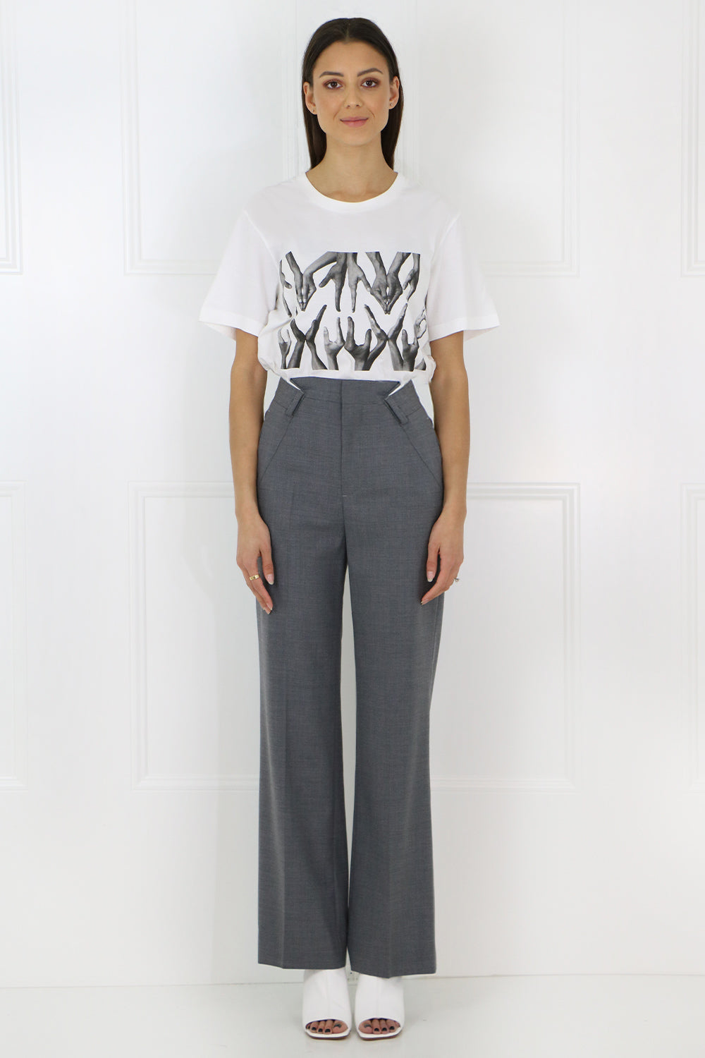 MAISON MARGIELA RTW STRAIGHT LEG TROUSERS GREY