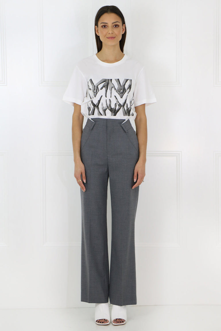 MAISON MARGIELA RTW STRAIGHT LEG TROUSERS GREY