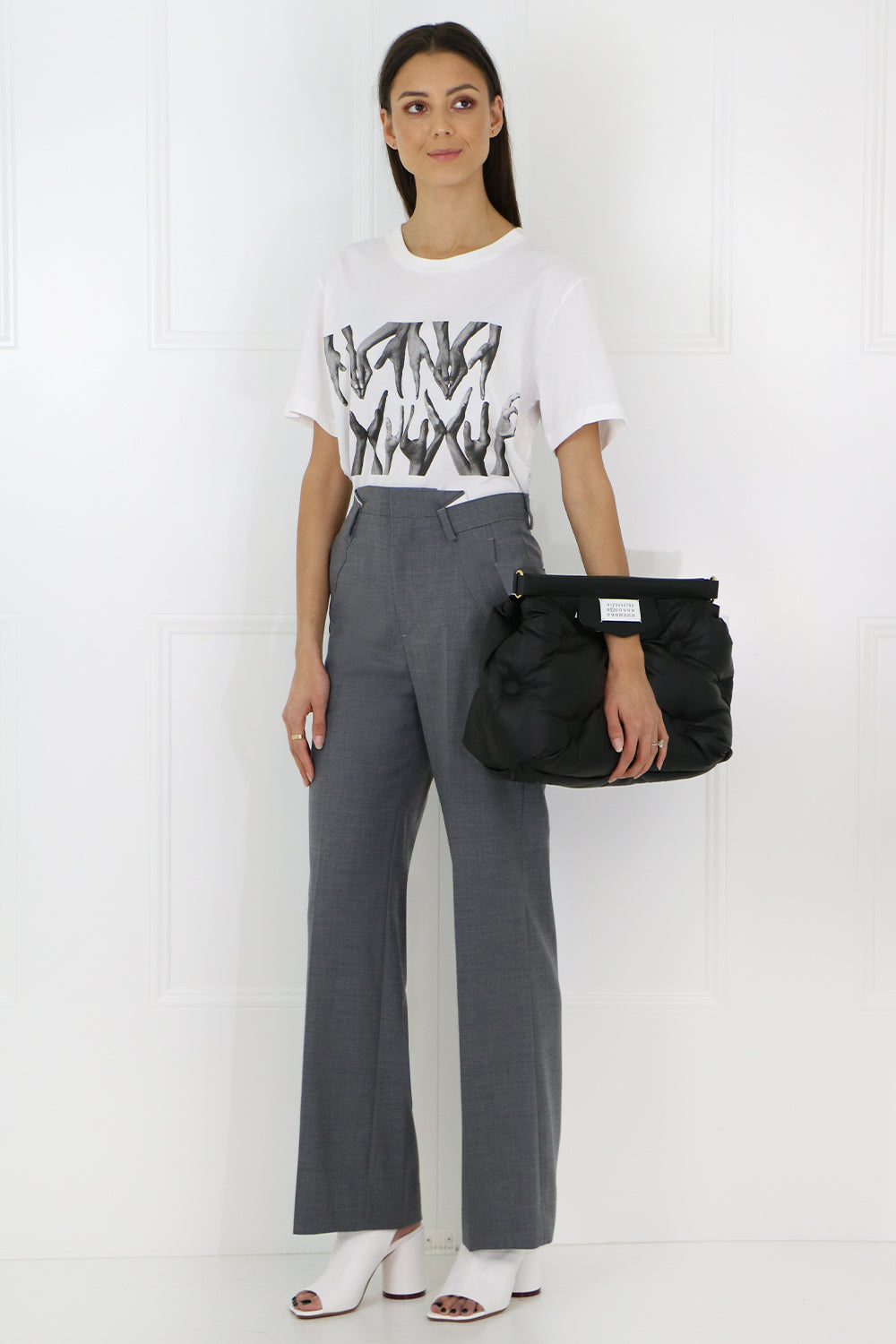 MAISON MARGIELA RTW STRAIGHT LEG TROUSERS GREY