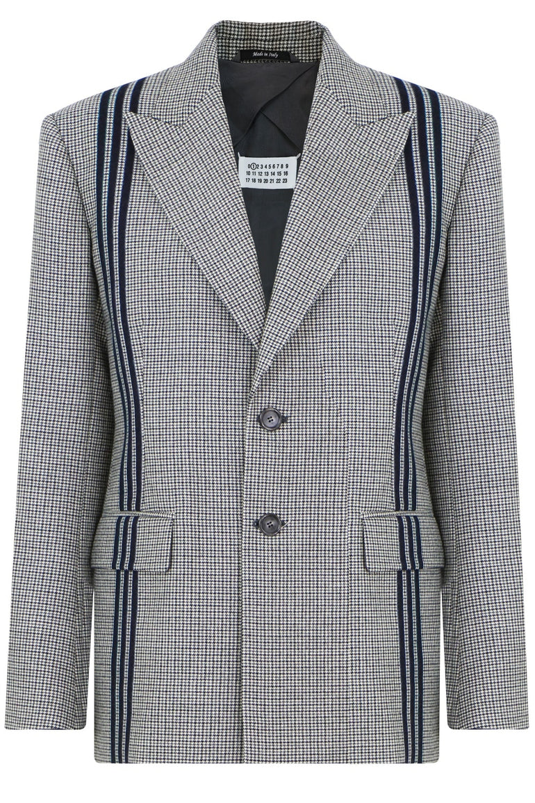 MAISON MARGIELA RTW TWEED BLAZER WITH PINSTRIPE BLACK/WHITE