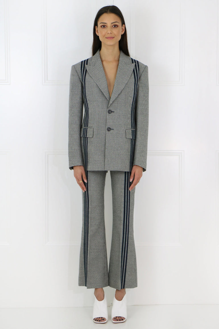MAISON MARGIELA RTW TWEED BLAZER WITH PINSTRIPE BLACK/WHITE