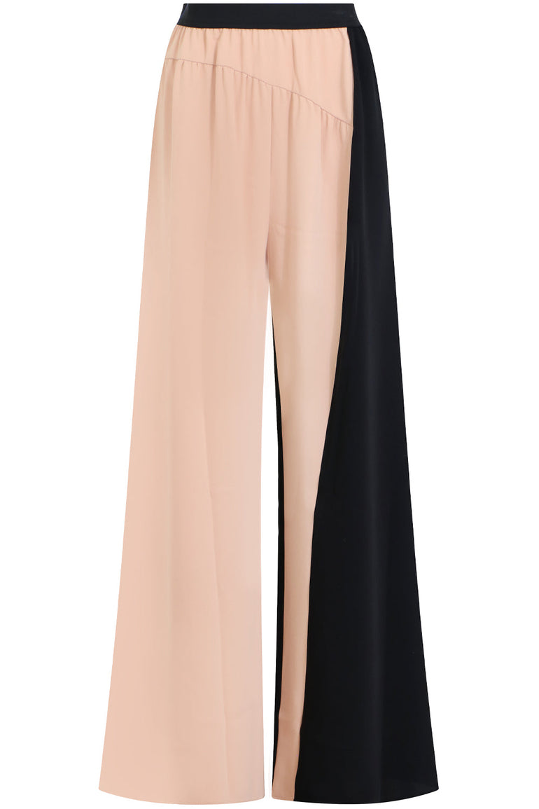 MAISON MARGIELA RTW TWO TONE WIDE LEG PANTS BLACK/NUDE
