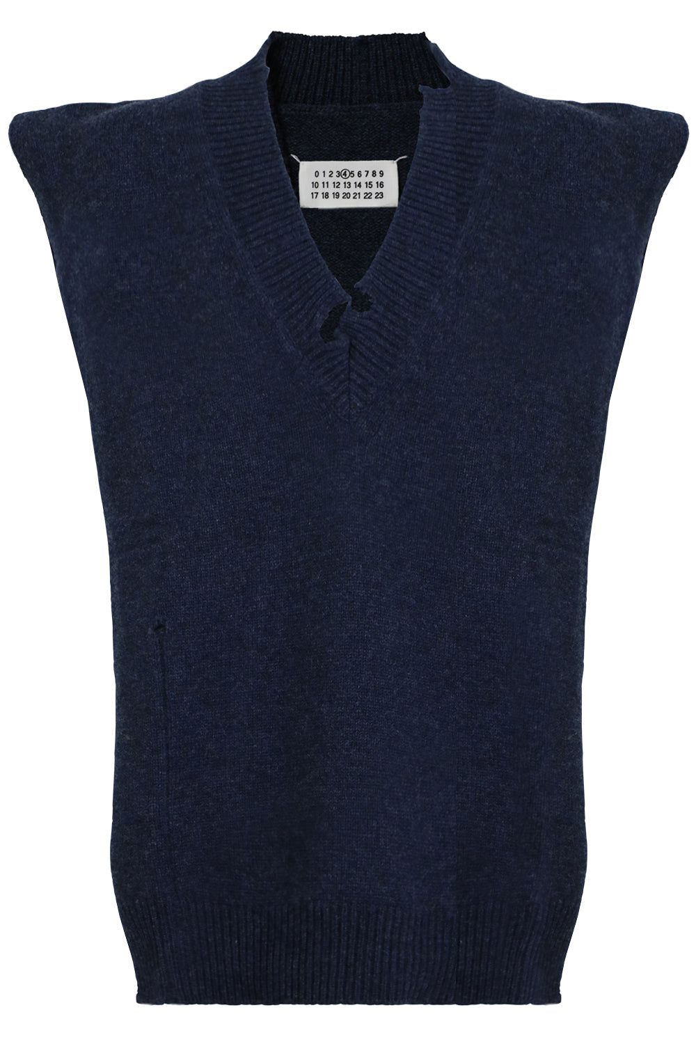 MAISON MARGIELA RTW V-NECK OPEN SIDE KNIT BLUE