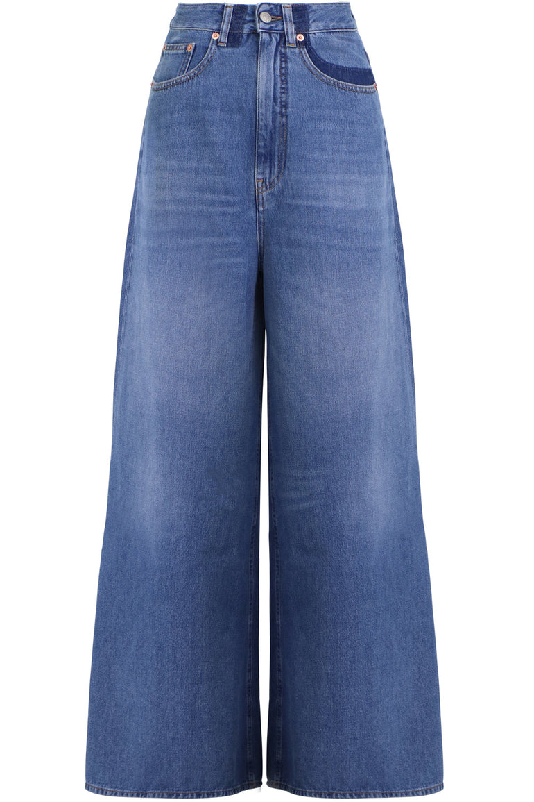MAISON MARGIELA RTW WIDE LEG JEANS BLUE DENIM