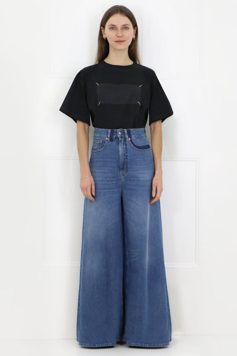 MAISON MARGIELA RTW WIDE LEG JEANS BLUE DENIM