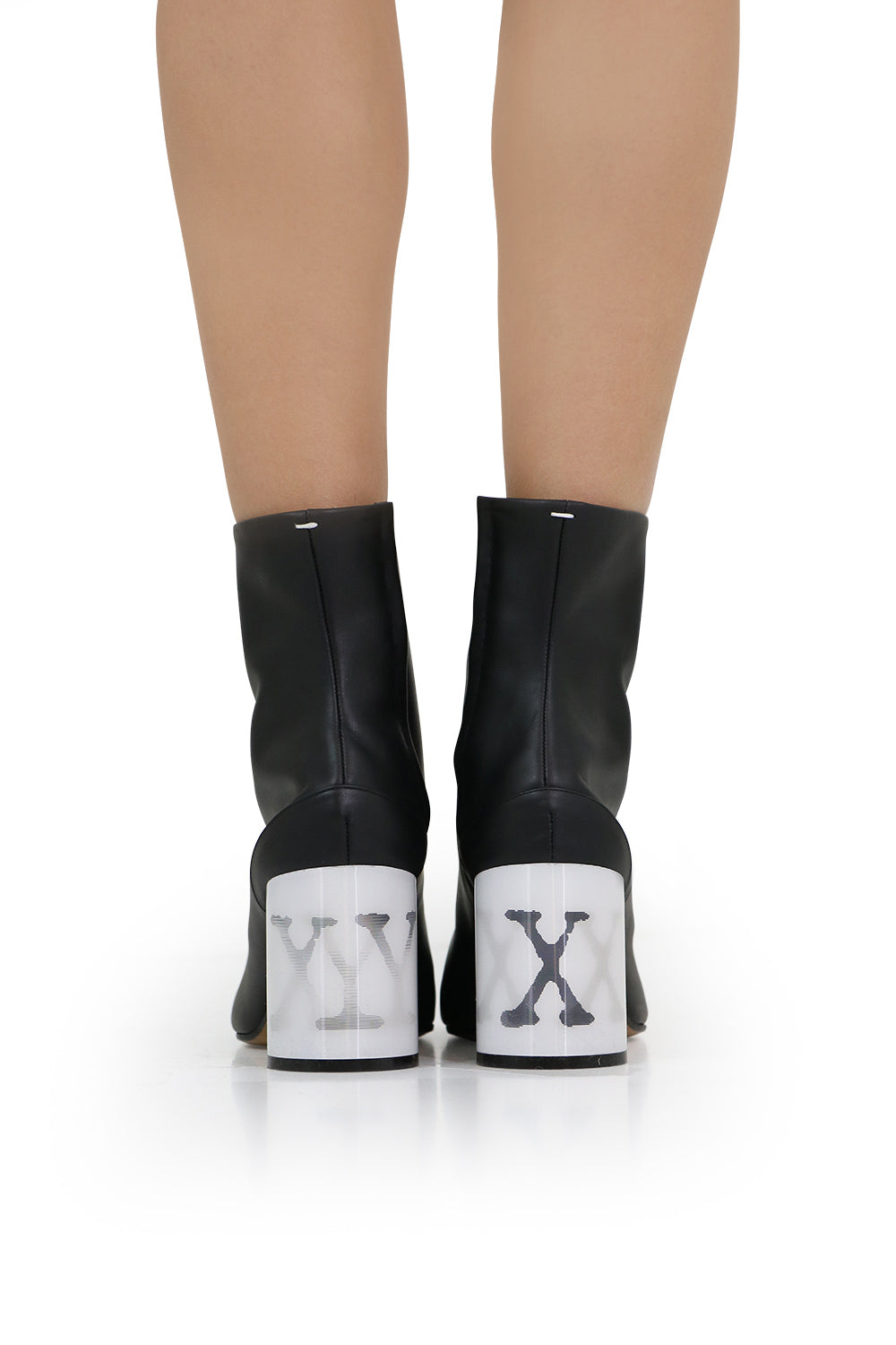 MAISON MARGIELA SHOES CONTRAST HEEL TABI BOOT BLACK/WHITE