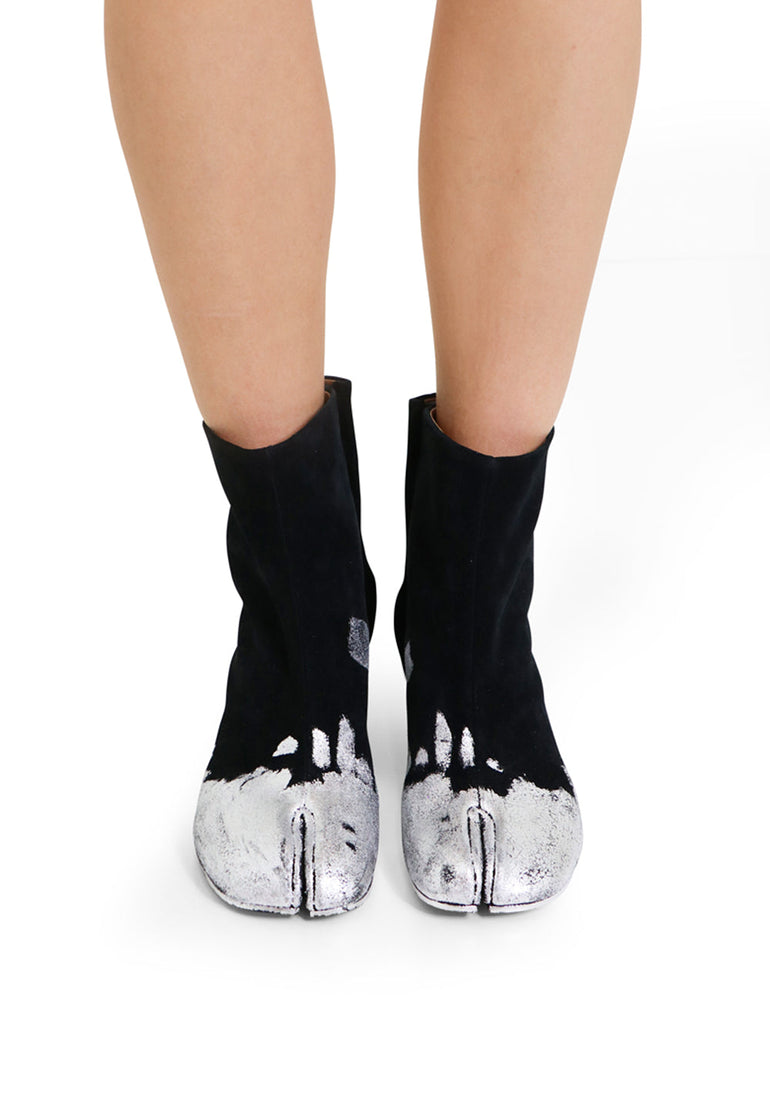 MAISON MARGIELA SHOES FOIL SPLATTER TABI BOOT SILVER