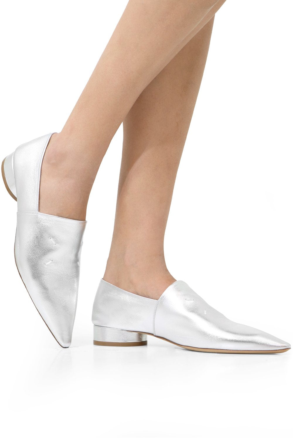 MAISON MARGIELA SHOES HEELED MOCCASIN SILVER