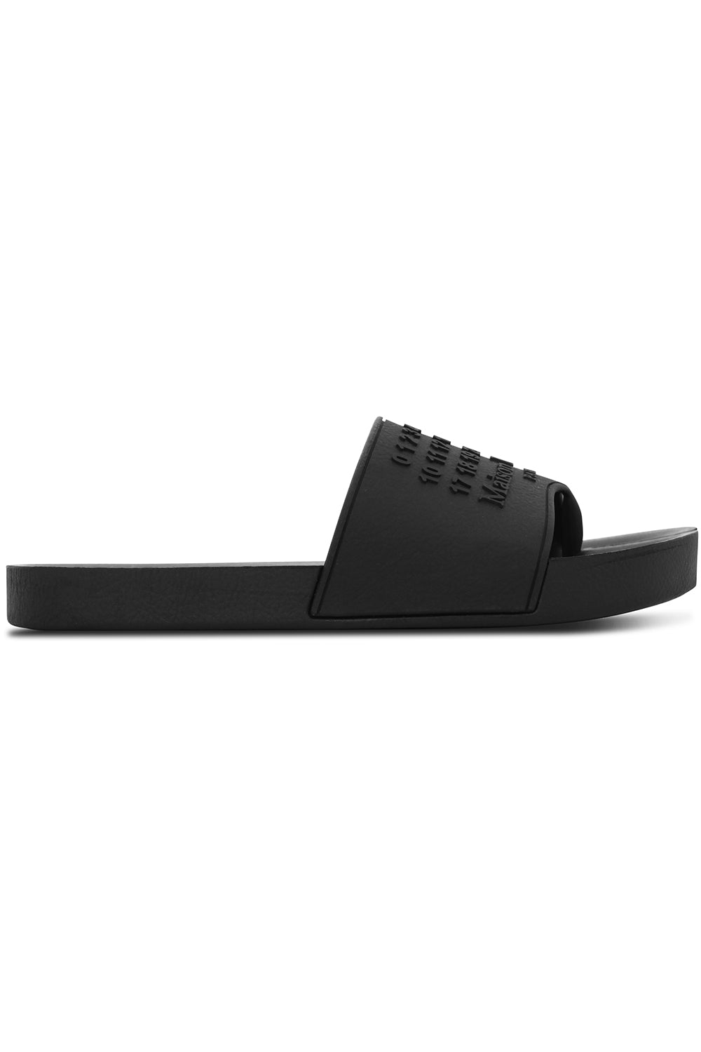 MAISON MARGIELA SHOES TABI LOGO RUBBER SLIDES BLACK
