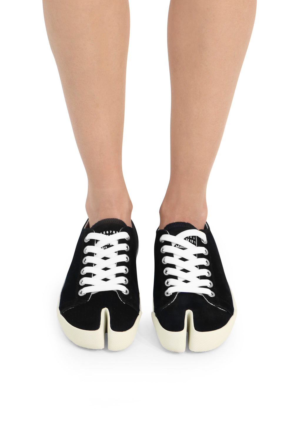 MAISON MARGIELA SHOES VELVET CORD TABI SNEAKER BLACK
