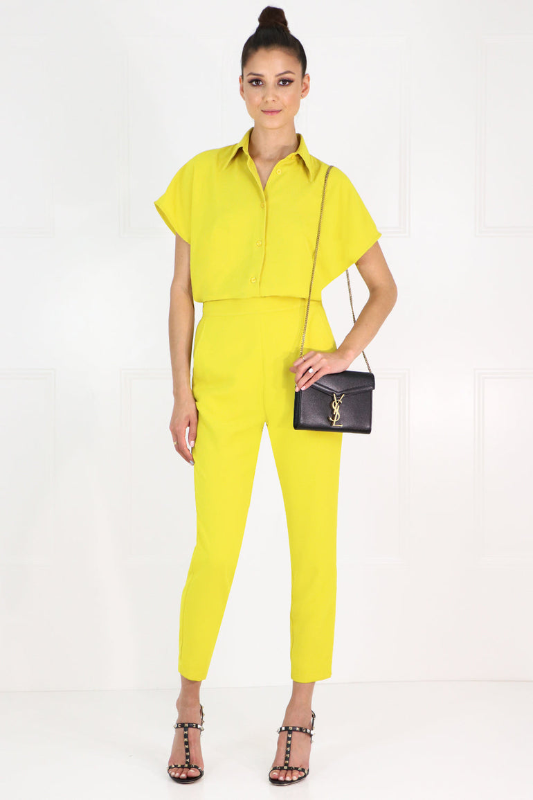 MAISON POI RTW FLUID CIRCLE BLOUSE CAP/SL YELLOW