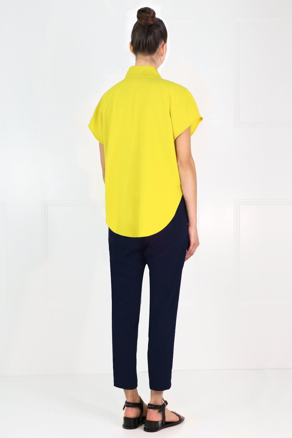 MAISON POI RTW FLUID CIRCLE BLOUSE CAP/SL YELLOW