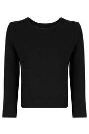 MAISON POI RTW TISSUE CROP TOP 3/4SL BLACK