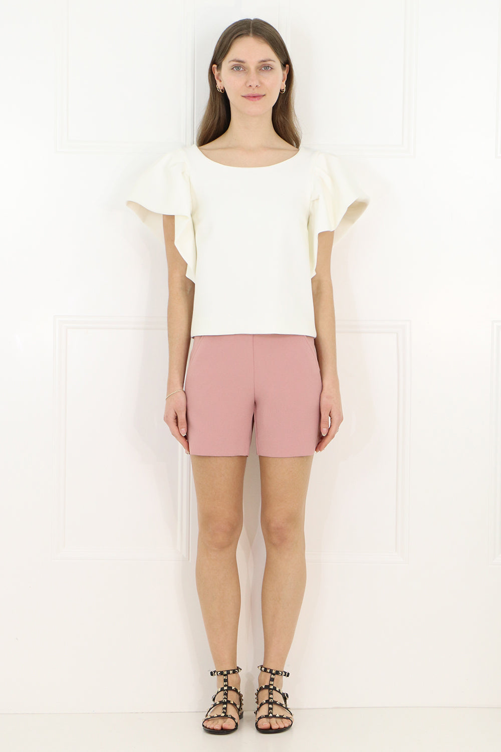 MAISON POI RTW TISSUE CROP TOP WITH PUFF SLEEVE IVORY