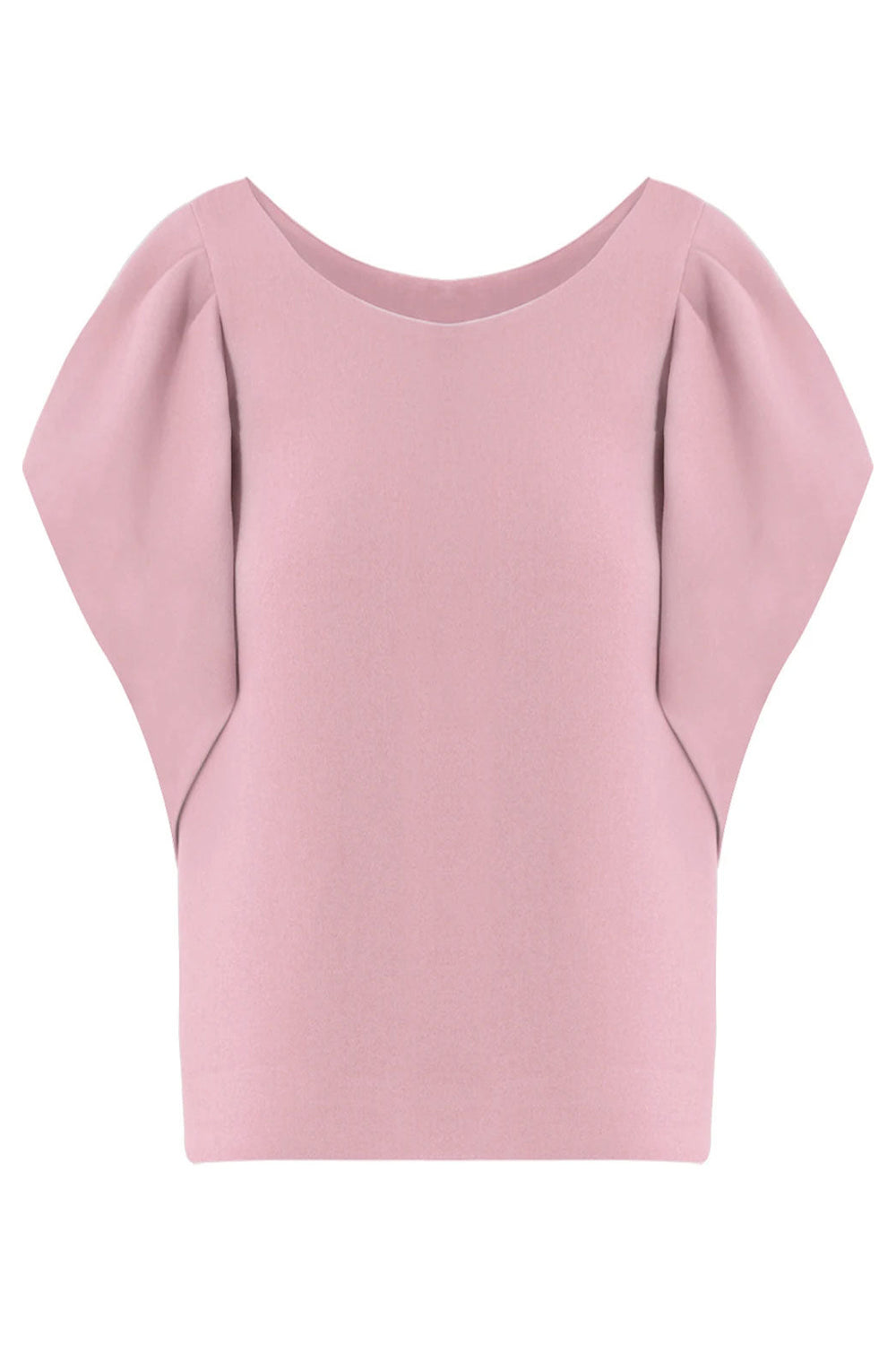 MAISON POI RTW TISSUE CROP TOP WITH PUFF SLEEVE PINK