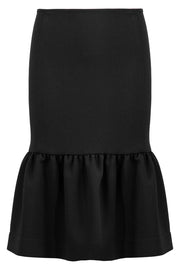 MAISON POI RTW TISSUE MIDI PEPLUM SKIRT BLACK