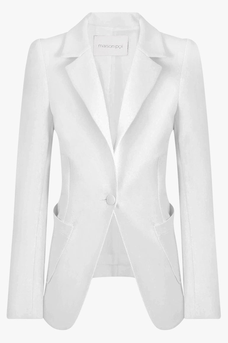 MAISON POI RTW TISSUE PERFECT BLAZER IVORY