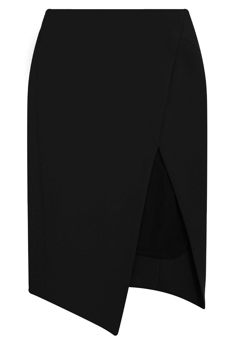 MAISON POI RTW TISSUE SPLIT PENCIL SKIRT BLACK