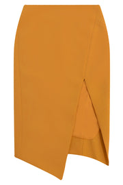 MAISON POI RTW TISSUE SPLIT PENCIL SKIRT EARTH