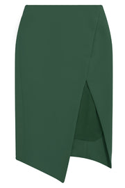 MAISON POI RTW TISSUE SPLIT PENCIL SKIRT KHAKI
