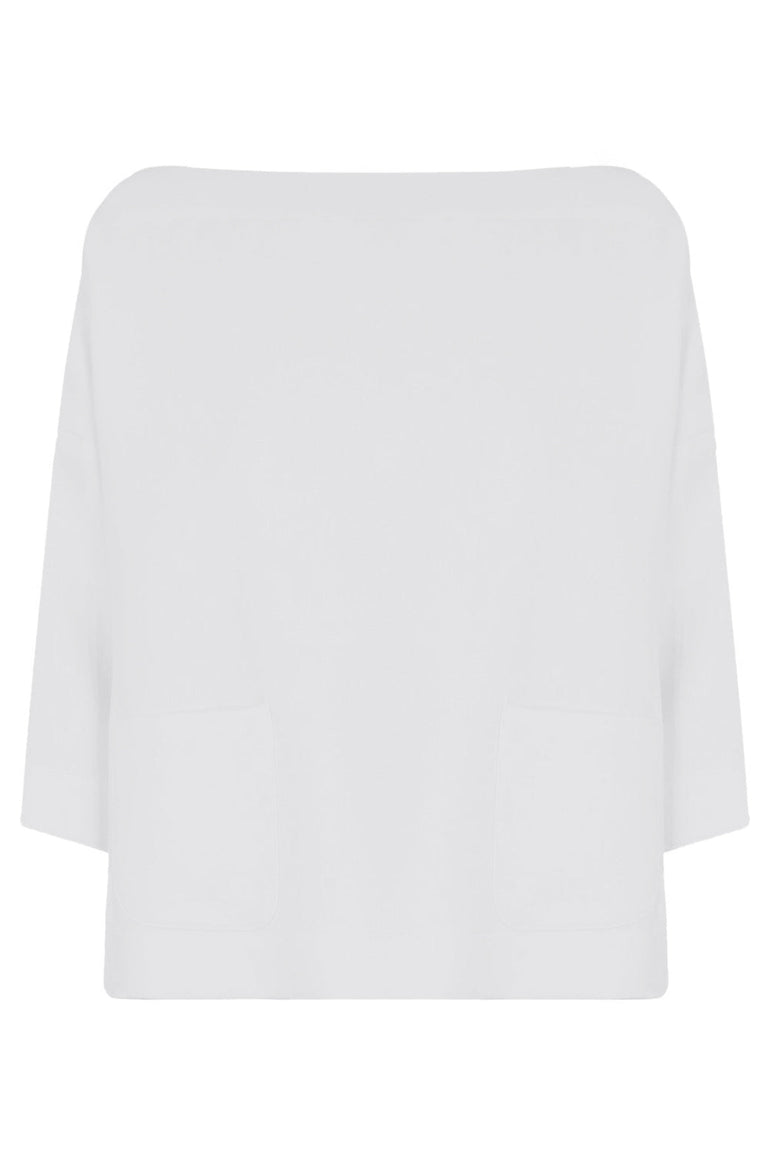 MAISON POI RTW TISSUE SWING TOP WITH POCKETS 3/4SL  IVORY