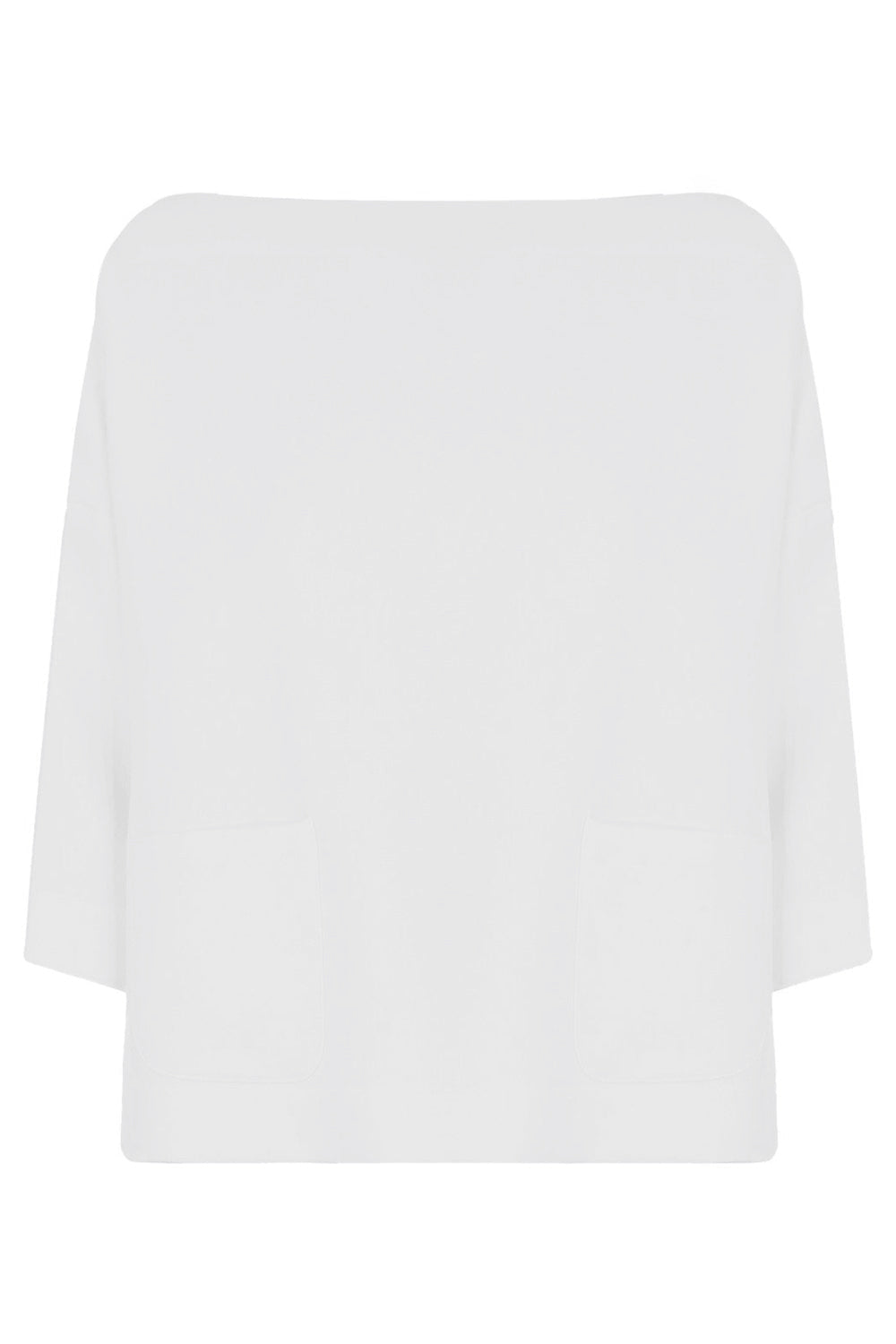MAISON POI RTW TISSUE SWING TOP WITH POCKETS 3/4SL  IVORY