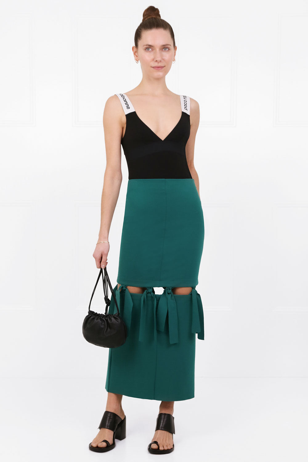 MAISON POI RTW TOUSJOUR KNOT SKIRT FOREST