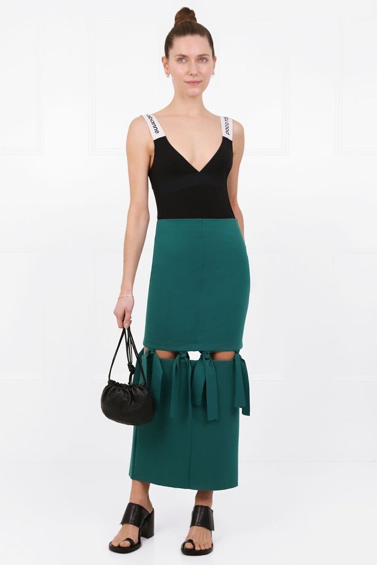 MAISON POI RTW TOUSJOUR KNOT SKIRT FOREST