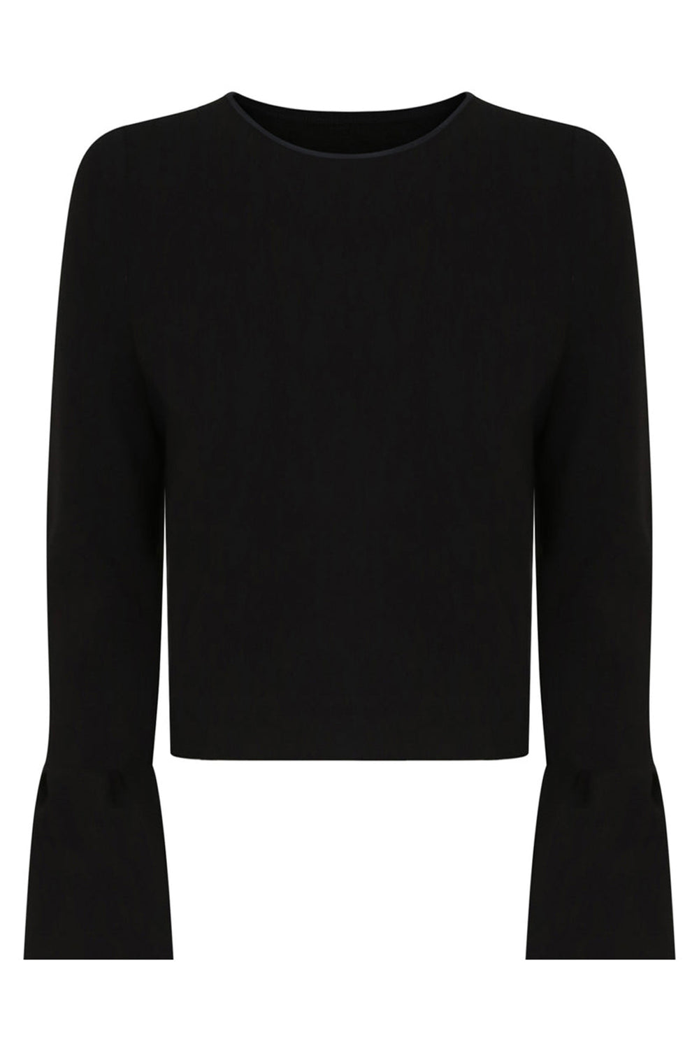 MAISON POI RTW TOUSJOUR PEPLUM SLEEVE CROP TOP BLACK