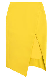 MAISON POI SKIRTS TISSUE SPLIT PENCIL SKIRT SUNFLOWER