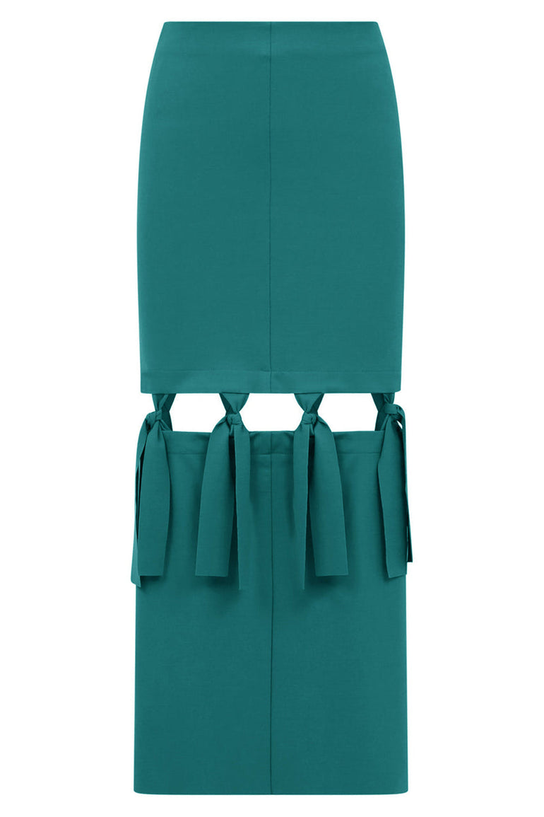 MAISON POI SKIRTS TOUSJOUR KNOT SKIRT FOREST