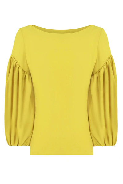 MAISON POI FLUID PUFF SLEEVE BLOUSE YELLOW NEW SEASON ONLINE