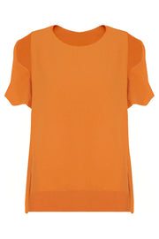 MAISON POI TOPS FLUID SPLIT SLEEVE BLOUSE ORANGE