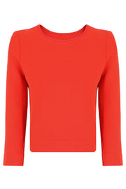 MAISON POI TOPS TISSUE CROP TOP 3/4SL RED