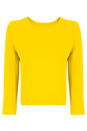 MAISON POI TOPS TISSUE CROP TOP 3/4SL SUNFLOWER