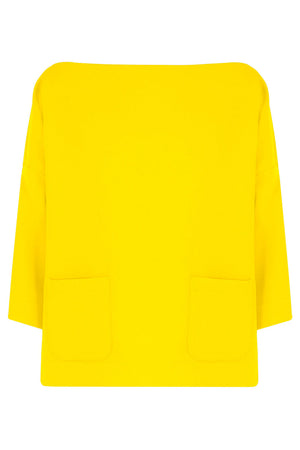 MAISON POI TOPS TISSUE SWING TOP WITH POCKETS 3/4SL SUNFLOWER