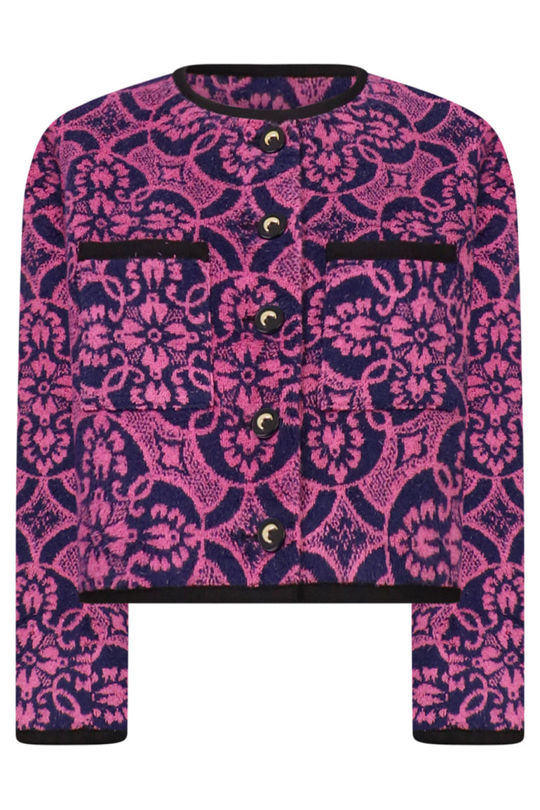 MARINE SERRE ORIENTAL BOXY TAILORED JACKET FUSCHIA PARLOUR X