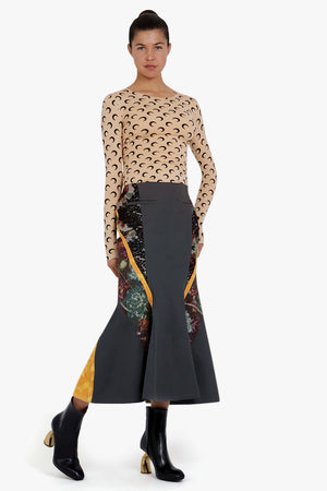 MARINE SERRE RTW Regenerated Floral Tapestries Flare Skirt | Multi